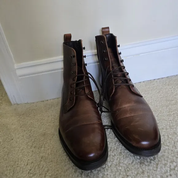 Minelli lace up boots brown leather size eur 42
