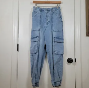 Miou Muse Cinched Ankle Cargo Jeans Gorpcore Uility Size Medium