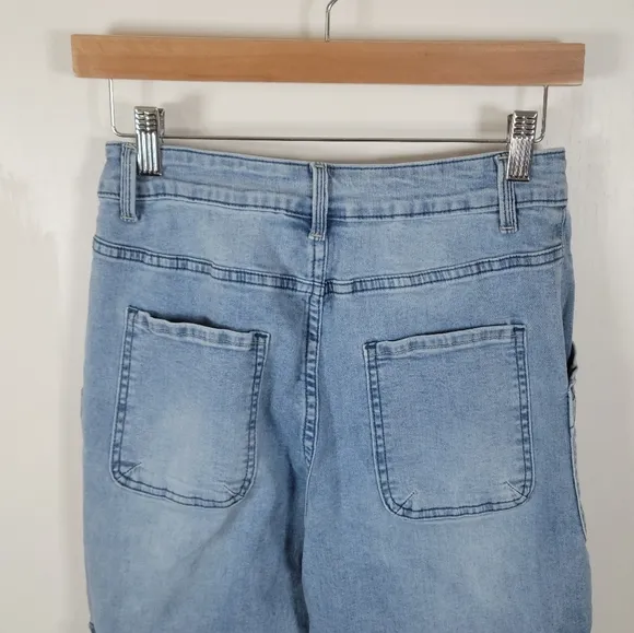 Miou Muse Cinched Ankle Cargo Jeans Gorpcore Uility Size Medium