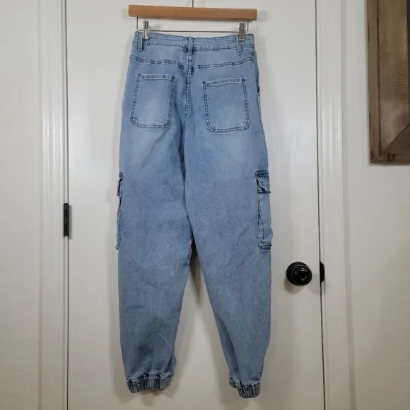 Miou Muse Cinched Ankle Cargo Jeans Gorpcore Uility Size Medium