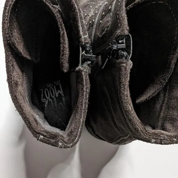 Miz Mooz Edgy Shoe Ankle Boots Buckle Brown Size 38