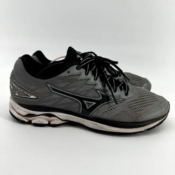 Mizuno Wave Rider 20 Running Shoes Athletic Lace Up Low Top Gray Black 8