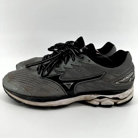 Mizuno Wave Rider 20 Running Shoes Athletic Lace Up Low Top Gray Black 8