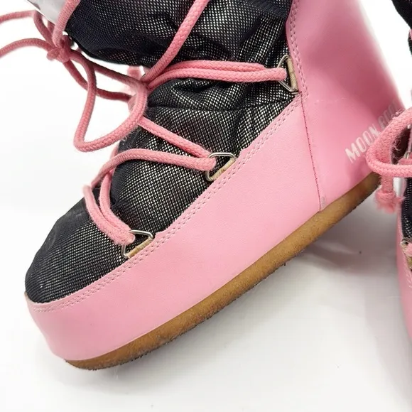 Moon Boots Technica High Boots Pink Black size 35/38