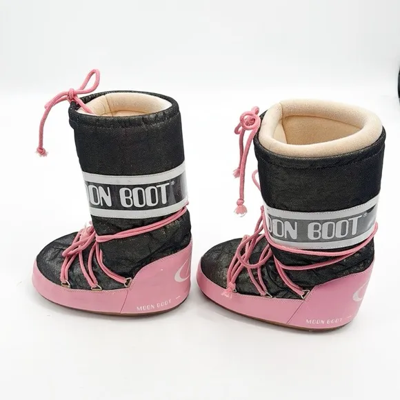 Moon Boots Technica High Boots Pink Black size 35/38