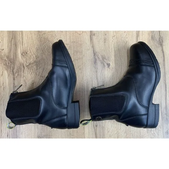 Moretta Clio Paddock Boots Black Leather Horse Riding Equestrian Youth Size 4