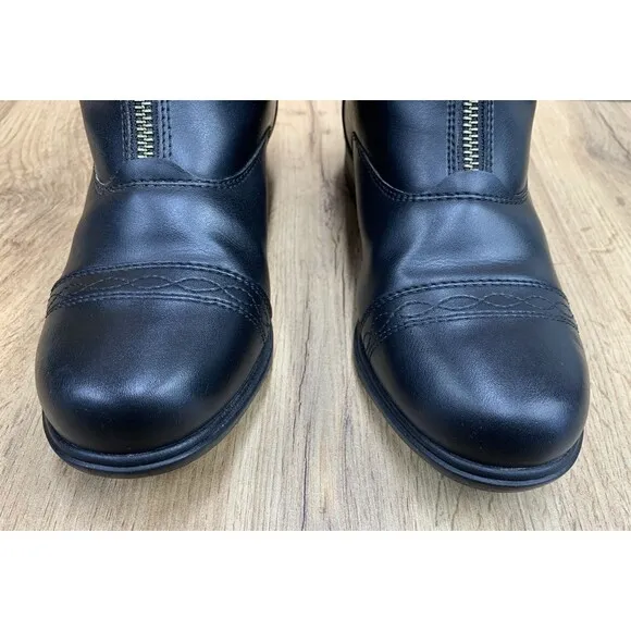 Moretta Clio Paddock Boots Black Leather Horse Riding Equestrian Youth Size 4