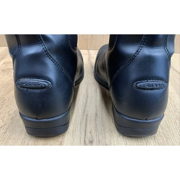 Moretta Clio Paddock Boots Black Leather Horse Riding Equestrian Youth Size 4