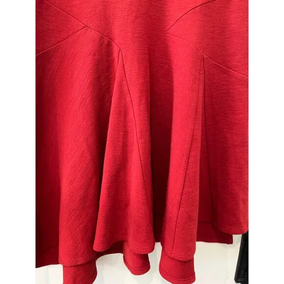 Morgan Le Fay wool blend flowy full midi skirt rust M