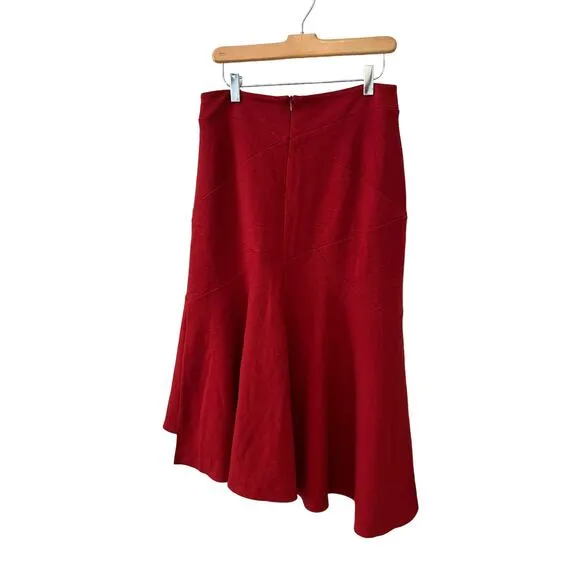 Morgan Le Fay wool blend flowy full midi skirt rust M