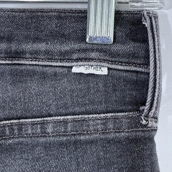 Mother Mid Rise Dazzler in The Night Is Watching 27 Stretch Black Gray Denim