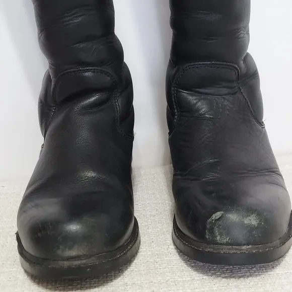Mountain Horse Equestrian Riding Boots Womens 8 Black Leather Zip Metal Shank