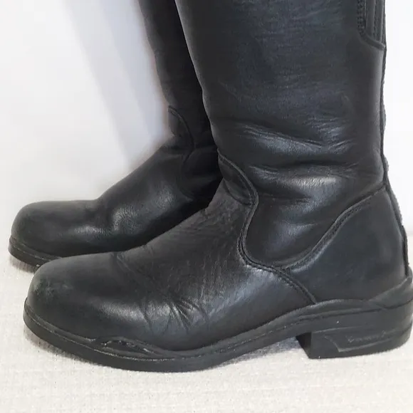Mountain Horse Equestrian Riding Boots Womens 8 Black Leather Zip Metal Shank