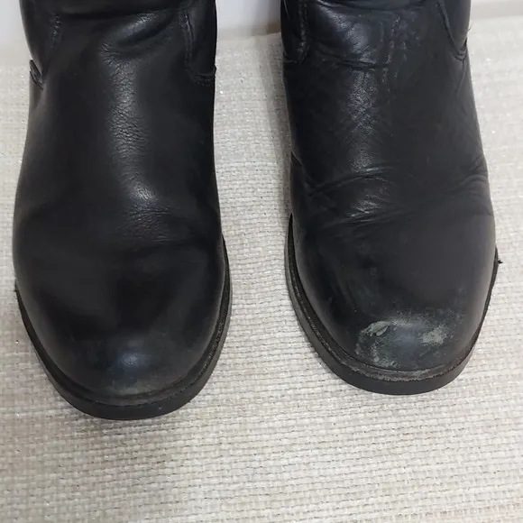 Mountain Horse Equestrian Riding Boots Womens 8 Black Leather Zip Metal Shank