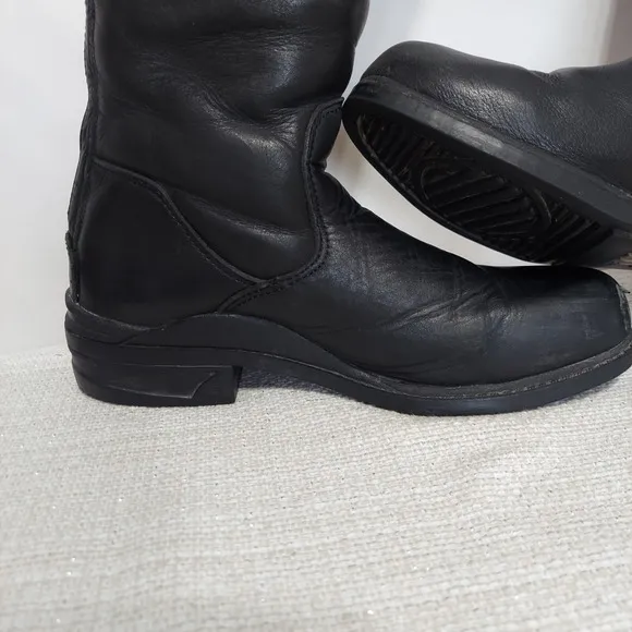 Mountain Horse Equestrian Riding Boots Womens 8 Black Leather Zip Metal Shank