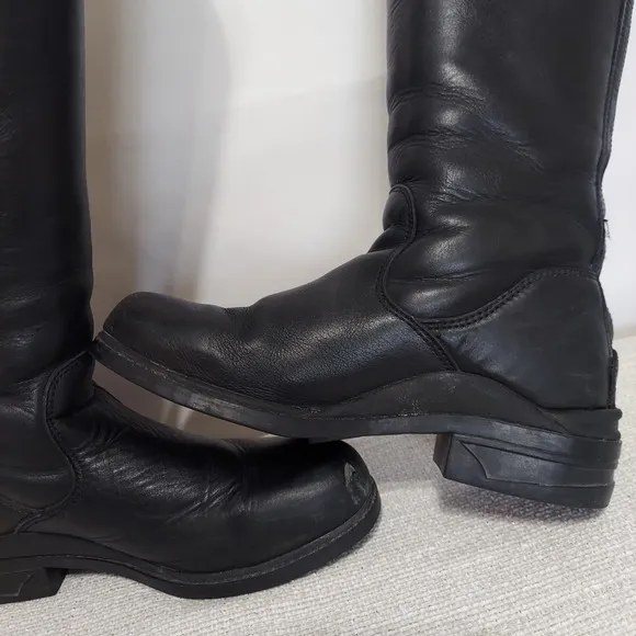Mountain Horse Equestrian Riding Boots Womens 8 Black Leather Zip Metal Shank