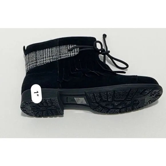 Muk Luks Lynsey Water Resistant Winter Boots Wool Glenn Plaid Detail Black 11