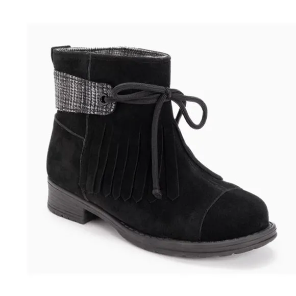 Muk Luks Lynsey Water Resistant Winter Boots Wool Glenn Plaid Detail Black 11