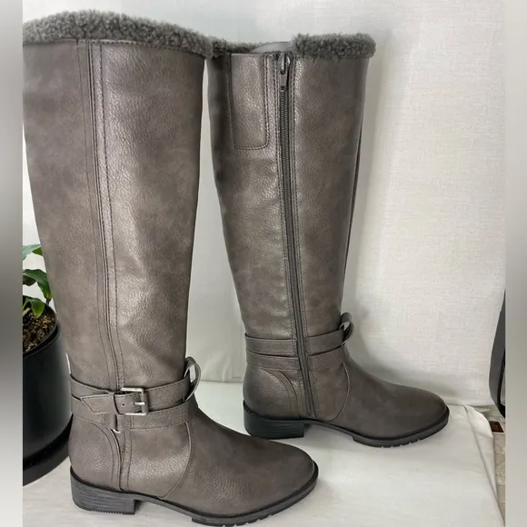 Naturalizer Garrison Cozy Knee High‎ Boots in Grey Size 5 M