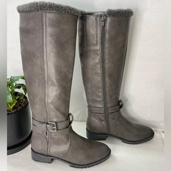 Naturalizer Garrison Cozy Knee High‎ Boots in Grey Size 5 M