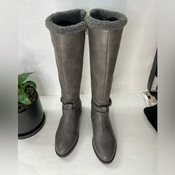 Naturalizer Garrison Cozy Knee High‎ Boots in Grey Size 5 M
