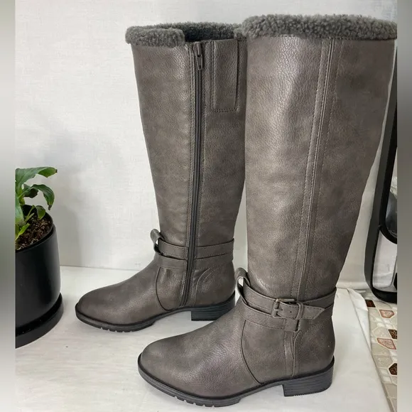 Naturalizer Garrison Cozy Knee High‎ Boots in Grey Size 5 M