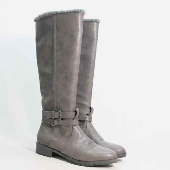 Naturalizer Garrison Cozy Knee High‎ Boots in Grey Size 5 M