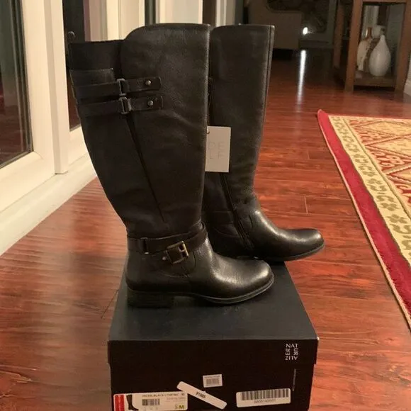 Naturalizer Jackie leather tall riding  wide calf boot size 5