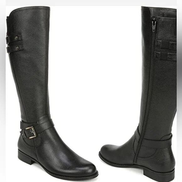 Naturalizer Jackie leather tall riding  wide calf boot size 5