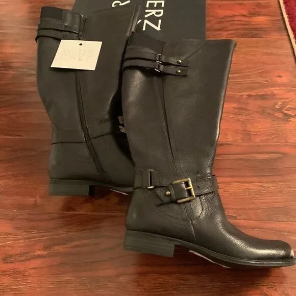 Naturalizer Jackie leather tall riding  wide calf boot size 5