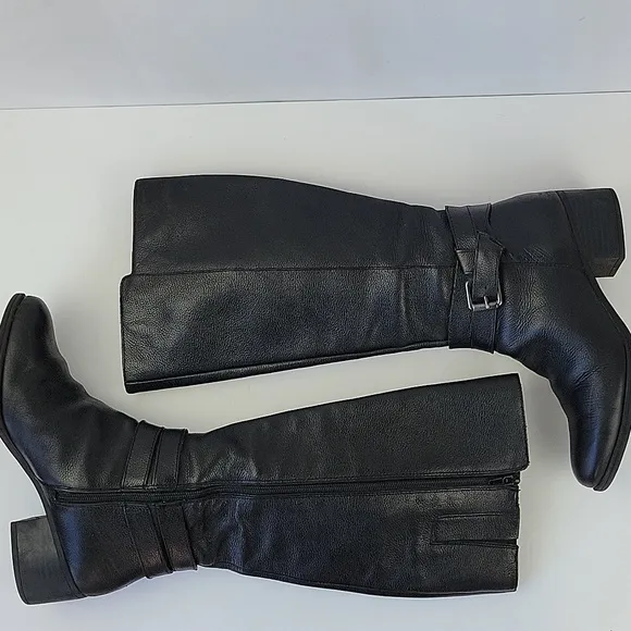 Naturalizer Kane Leather Riding Boots Black Size 8.5