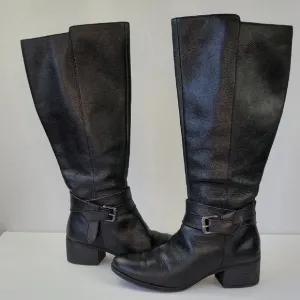 Naturalizer Kane Leather Riding Boots Black Size 8.5