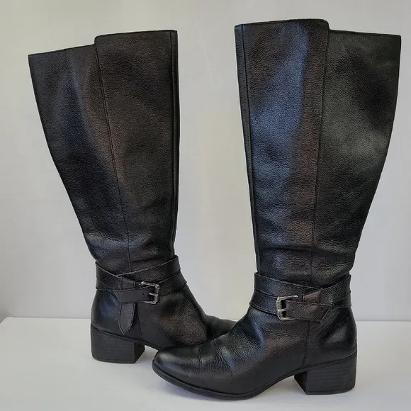 Naturalizer Kane Leather Riding Boots Black Size 8.5