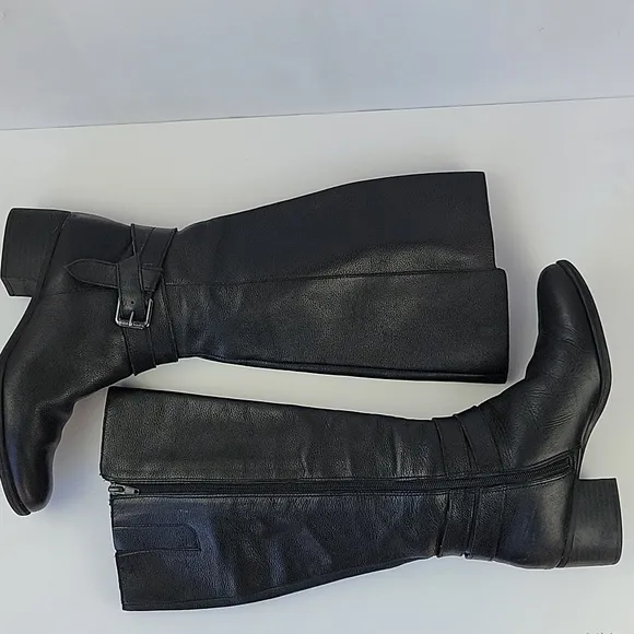 Naturalizer Kane Leather Riding Boots Black Size 8.5
