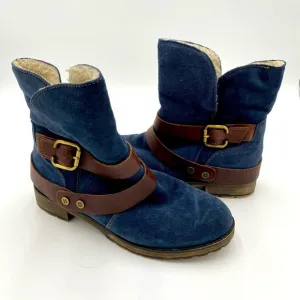 Naturalizer N5 Comfort Talley Leather Sherpa Lined Winter Ankle Boots Booties 8