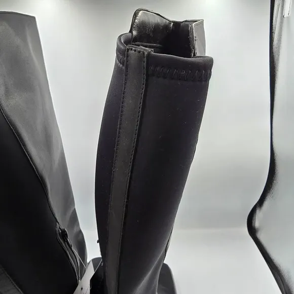 Naturalizer Weatherproof Axel 2 Leather Boots Knee High Wide Calf Black 12W