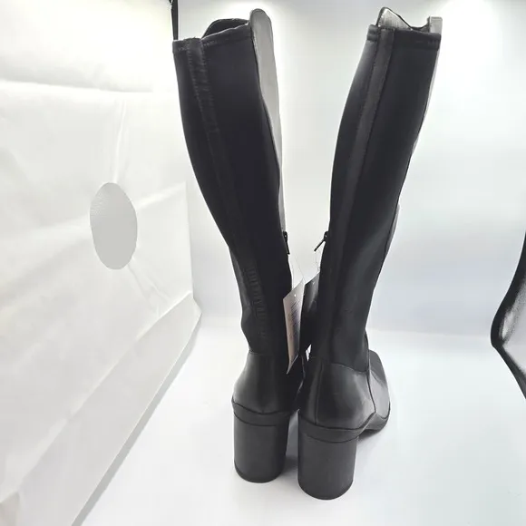 Naturalizer Weatherproof Axel 2 Leather Boots Knee High Wide Calf Black 12W