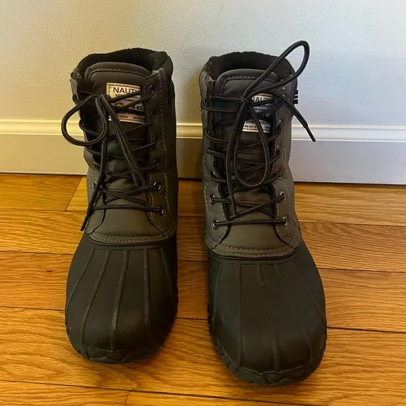 Nautica Channing Waterproof Shell Insulated Winter Snow Rain Lace Up Duck Boots