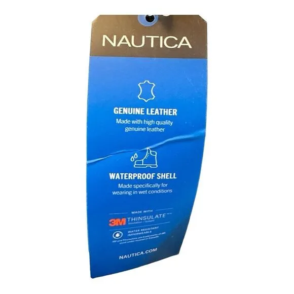 Nautica Tidewater Front Zip Men's Insulated 3M Thinsulate Boots. Size 10 New