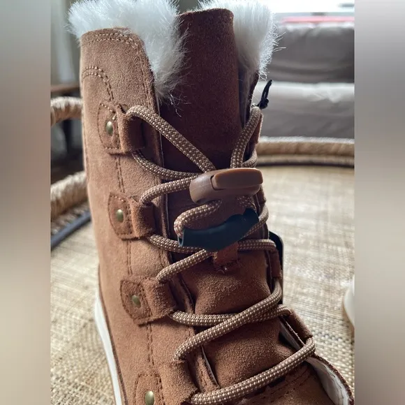 NET Sorel Youth Whitney II Joan Lace Winter Boots Tan 5
