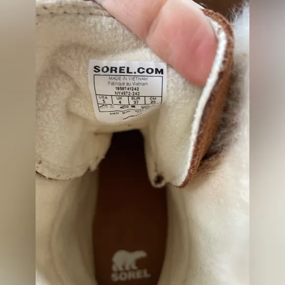 NET Sorel Youth Whitney II Joan Lace Winter Boots Tan 5