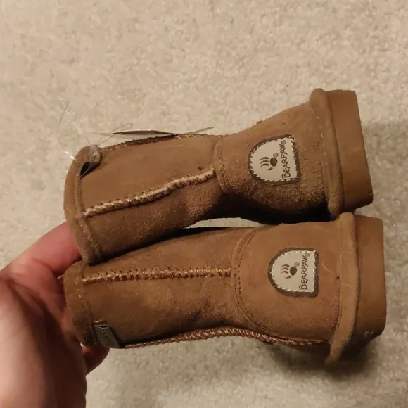 New! BEARPAW Emma Toddler Boot wool blend Classic Suede with Zipper Kid's sz 10