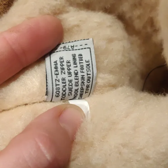 New! BEARPAW Emma Toddler Boot wool blend Classic Suede with Zipper Kid's sz 10