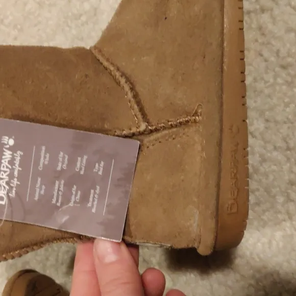 New! BEARPAW Emma Toddler Boot wool blend Classic Suede with Zipper Kid's sz 10