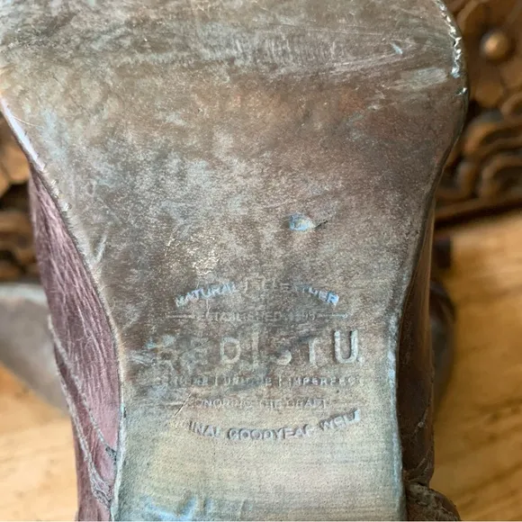 New BED STU Bedstu Tania Teak Rustic Western Harness Leather Ankle Boots 9 /40