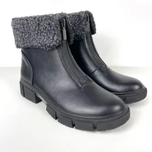 NEW Blondo Plaka Black Leather Winter Boots Lug Sole Waterproof Women's Size 8.5