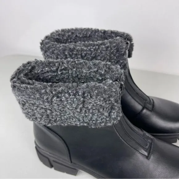 NEW Blondo Plaka Black Leather Winter Boots Lug Sole Waterproof Women's Size 8.5