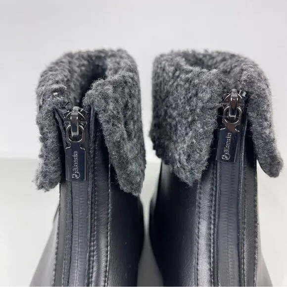 NEW Blondo Plaka Black Leather Winter Boots Lug Sole Waterproof Women's Size 8.5