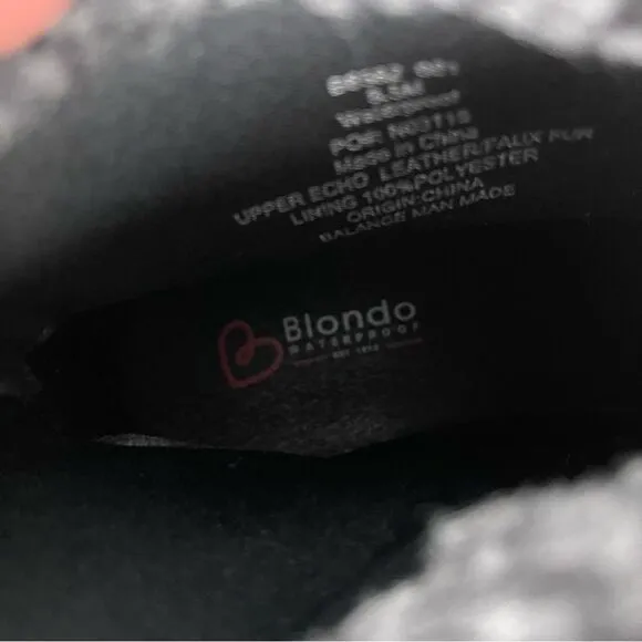 NEW Blondo Plaka Black Leather Winter Boots Lug Sole Waterproof Women's Size 8.5