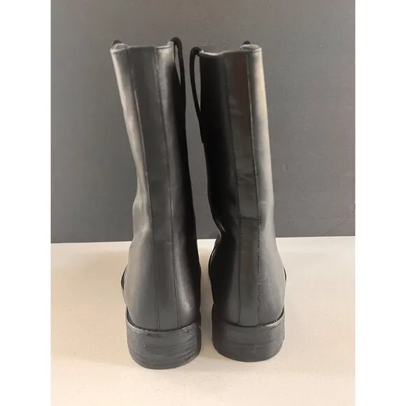 New Free People Black Leather Easton Equestrian Ankle Boots size 8.5